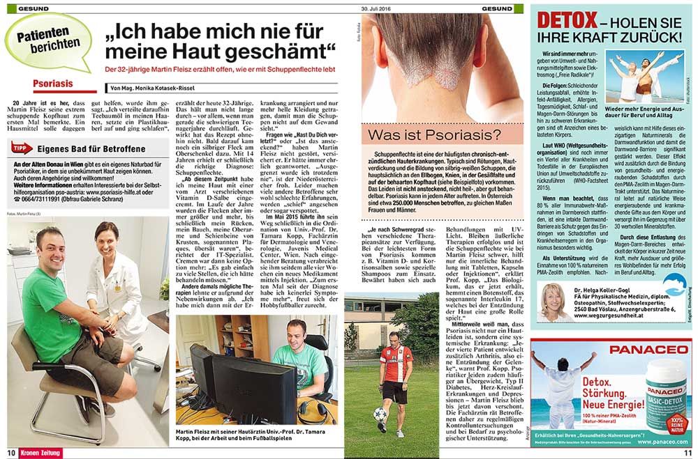 Kronen Zeitung, Gesund-Beilage, 30.Juli 2016