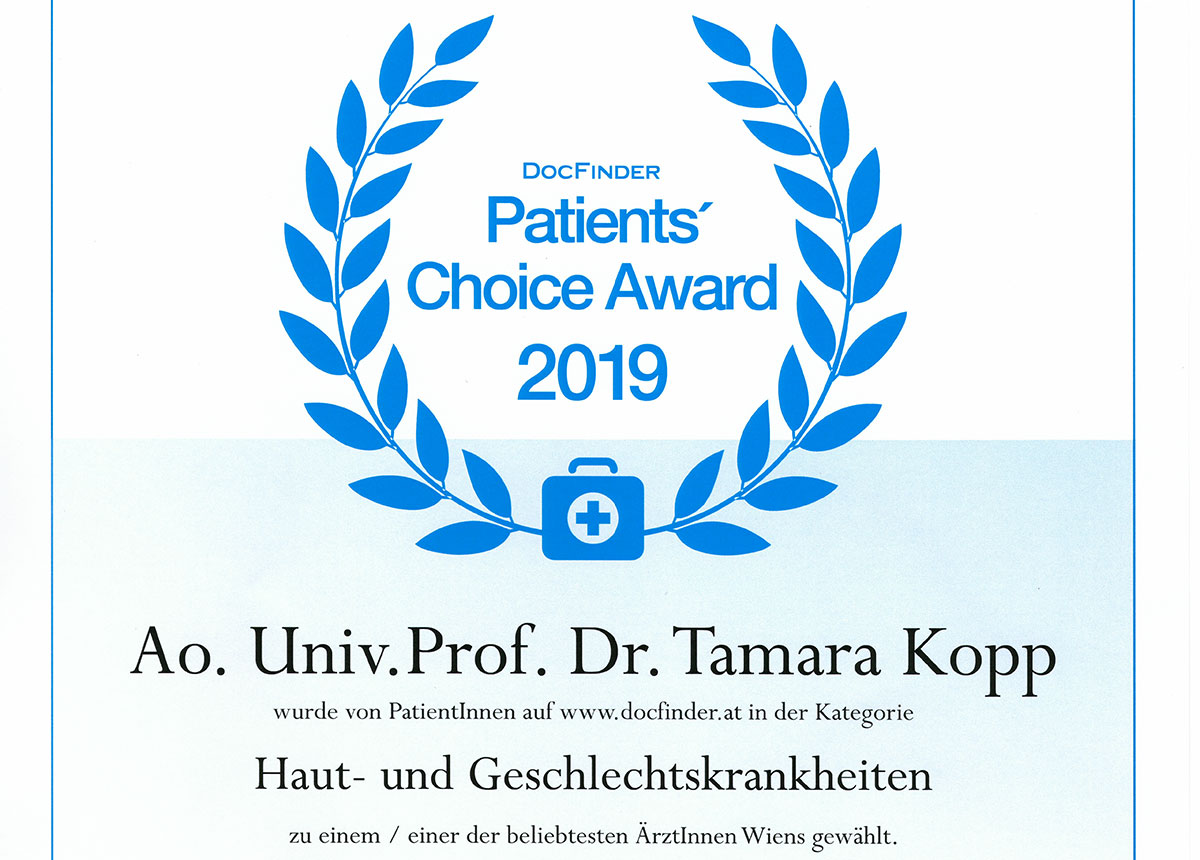 Docfinder Patients Choice Award 2019-Dr. Tamara Kopp