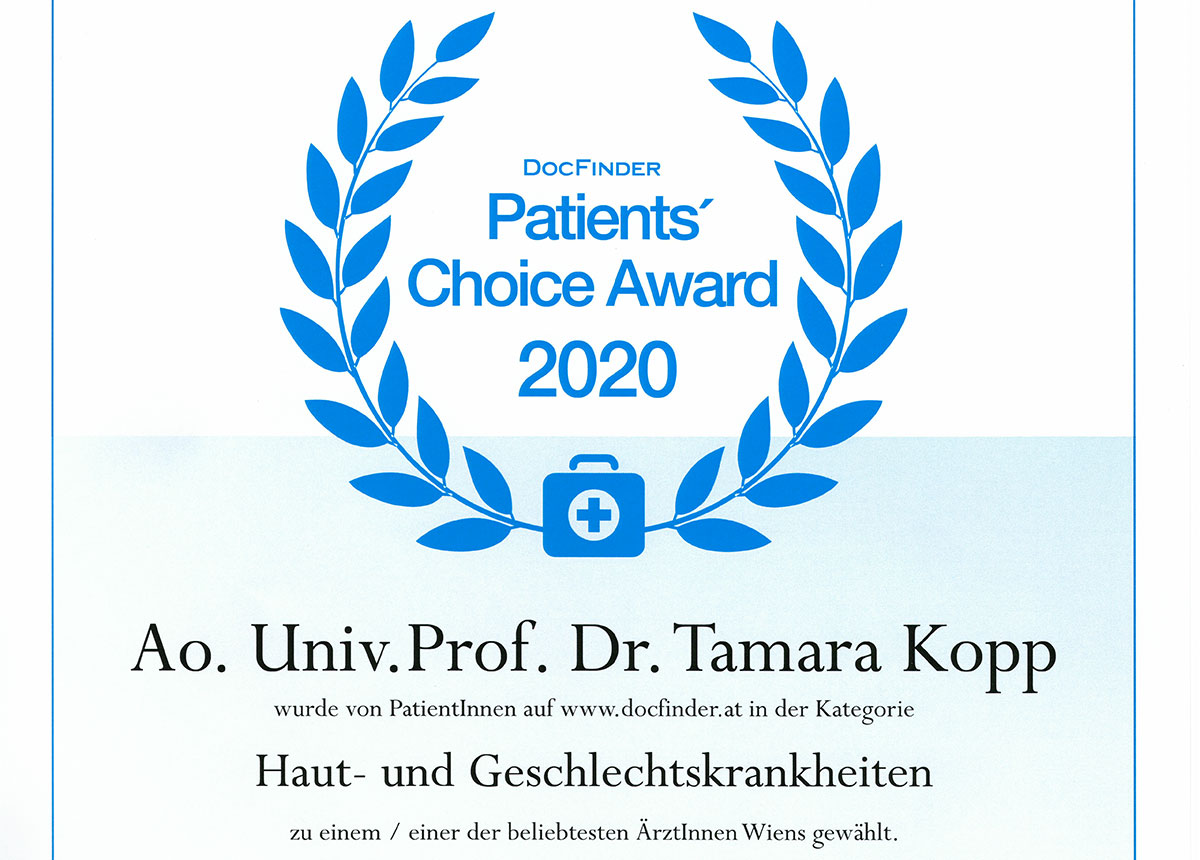 Docfinder Patients Choice Award 2020-Dr. Tamara Kopp